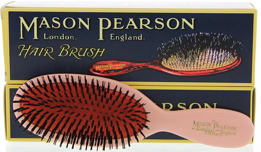 Щетка для волос, розовая - Mason Pearson Pocket Bristle Hair Brush B4 Pink — фото N1