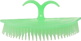 Щітка-масажер пластикова для миття голови CS042, зелена - Cosmo Shop — фото N2