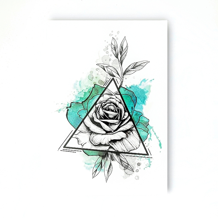 Временные тату "Роза в треугольнике цветная" - Ne Tattoo — фото N2