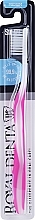 Зубная щетка средней мягкости с наночастицами серебра, розовая - Royal Denta Silver Medium Toothbrush — фото N1