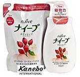 Духи, Парфюмерия, косметика Набор с экстрактом шиповника - Kanebo Naive (soap/580ml + сменный блок/420ml) 