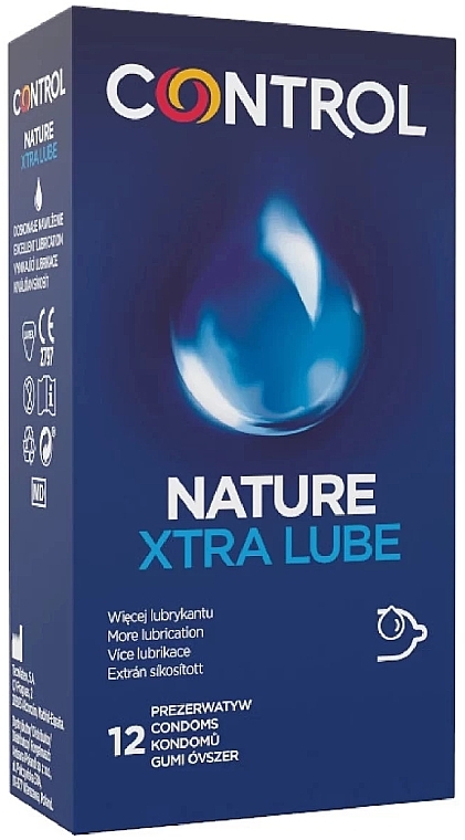 Презервативи з додатковим зволоженням, 12 шт. - Control Nature Xtra Lube — фото N1