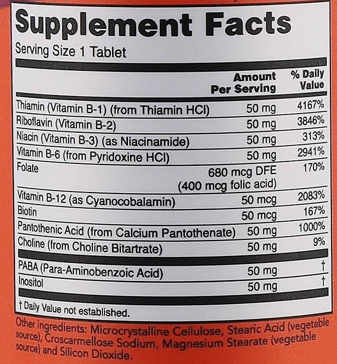 Вітаміни В-50 - Now Foods Vitamin B-50 — фото N2