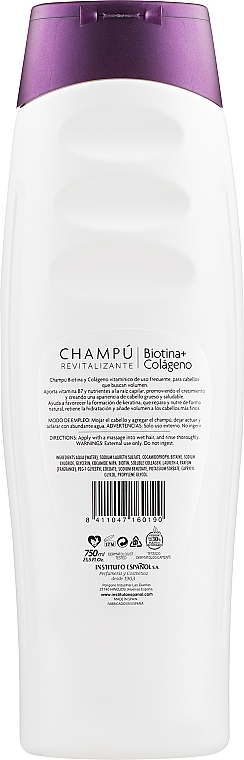 Ревіталізувальний шампунь "Колаген" - Instituto Espanol Revitalizing Shampoo Biotin + Collagen — фото N3