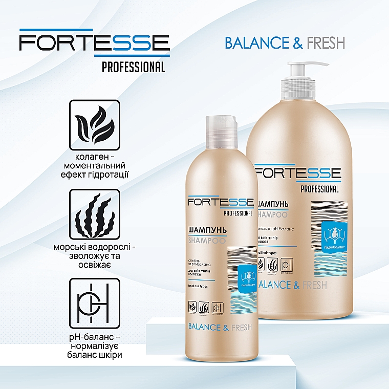 Шампунь "Баланс" - Fortesse Professional Balance & Fresh Shampoo — фото N3