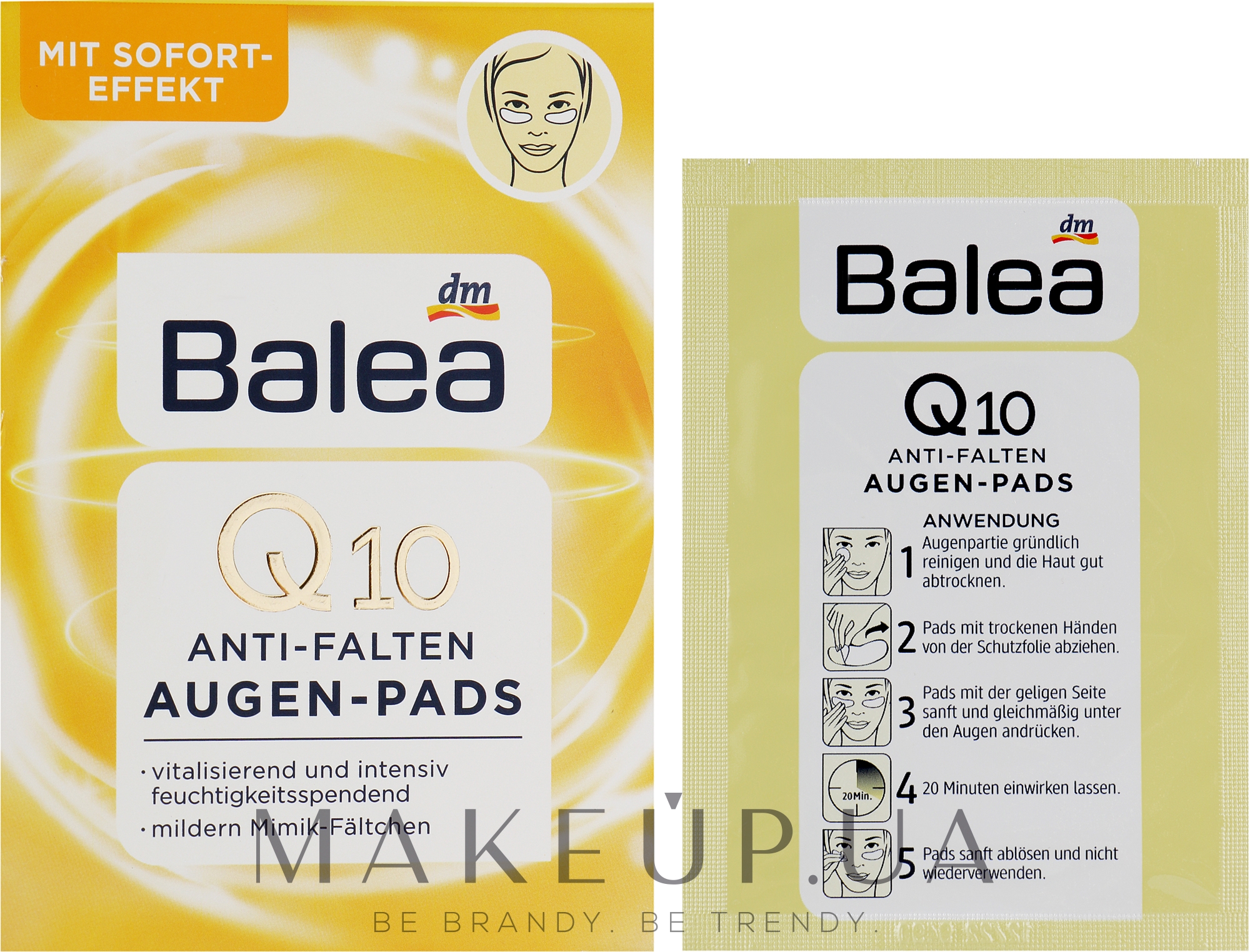 Патчі для шкіри навоколо очей з Q10 проти зморщок - Balea Augen Pads Q10 Anti-Falten — фото 12шт