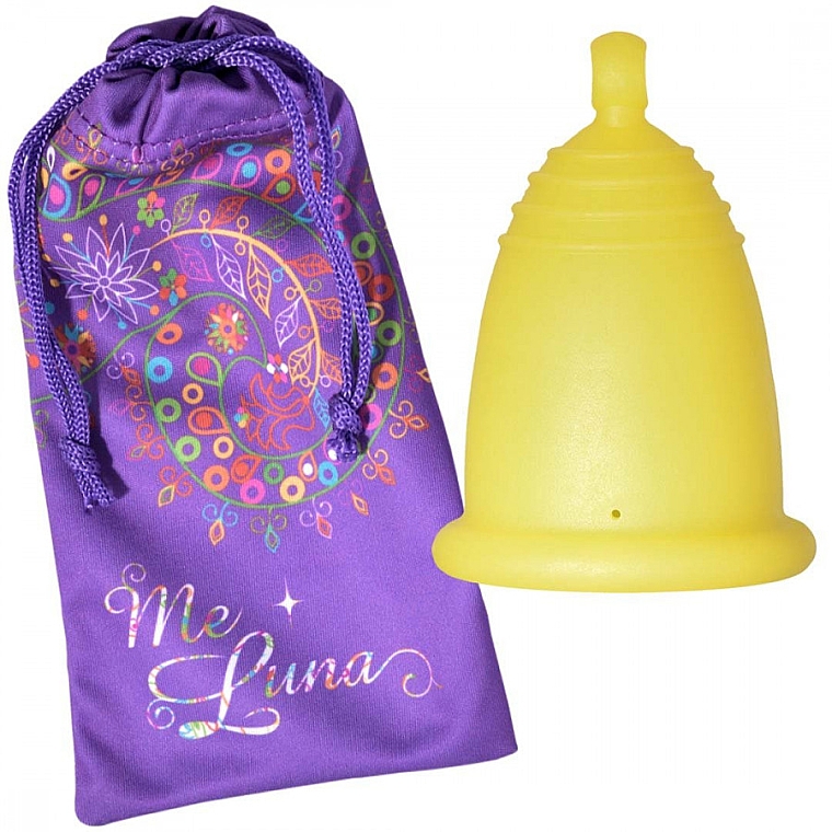 Менструальная чаша с шариком, размер M, желтая - MeLuna Soft Menstrual Cup Ball — фото N1