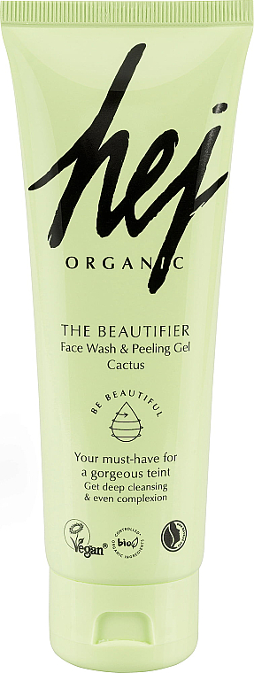 Гель-пилинг для умывания - Hej Organic The Beautifier Face Wash & Peeling Gel Cactus