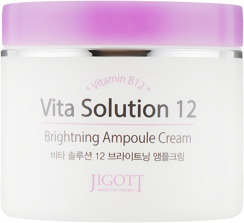 Ампульний крем для покращення кольору обличчя з вітаміном В12 - Jigott Vita Solution 12 Brightening Ampoule Cream — фото N2