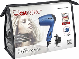 Фен для волос складной 1300 W, HTD 3429, синий - Clatronic Travel Hair Dryer — фото N5