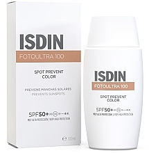 Сонцезахисний флюїд для обличчя - Isdin Fotoultra 100 Spot Prevent Colour SPF 50+ — фото N1