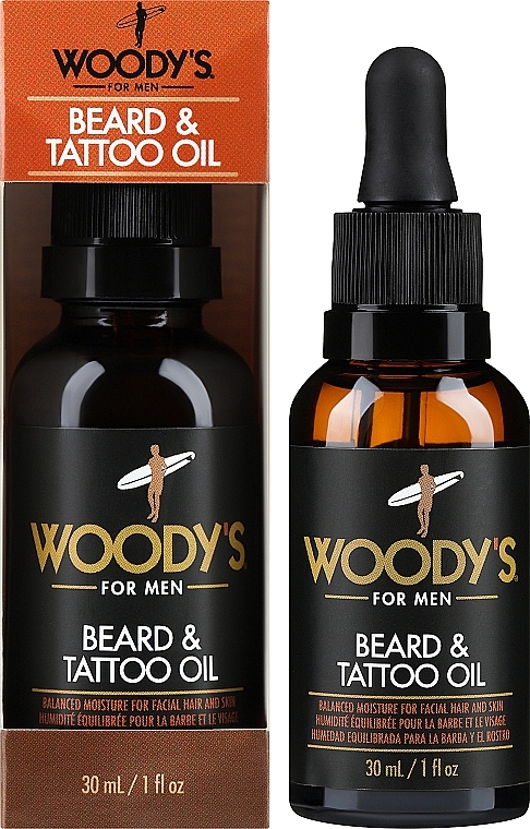 Масло для бороды и татуировок - Woody`s Beard & Tattoo Oil — фото N2
