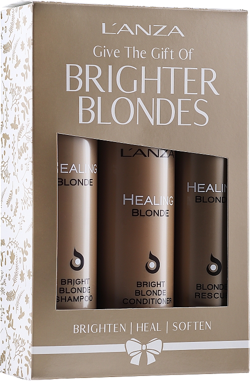 Набір - L'anza Healing Blonde Holiday Trio Box 2020 (sh/300ml + cond/250ml + h/cr/150ml) — фото N1