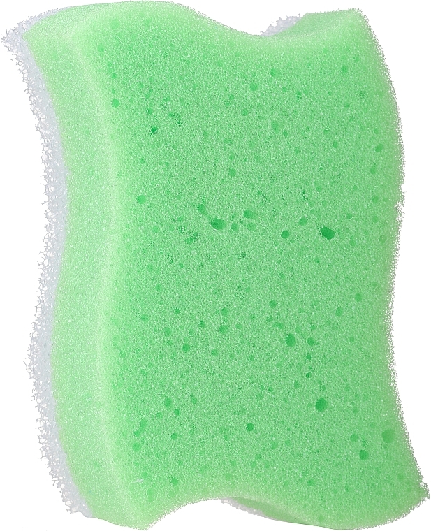 Губка для тела массажная "Волна", зеленая - Grosik Camellia Bath Sponge — фото N1