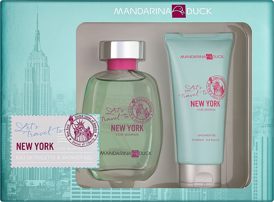 Mandarina Duck Let's Travel To New York For Woman - Набор (edt/100ml + sh/gel/100ml) — фото N1