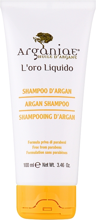 Шампунь для всех типов волос - Arganiae L'oro Liquido Argan Shampoo (туба) — фото N1