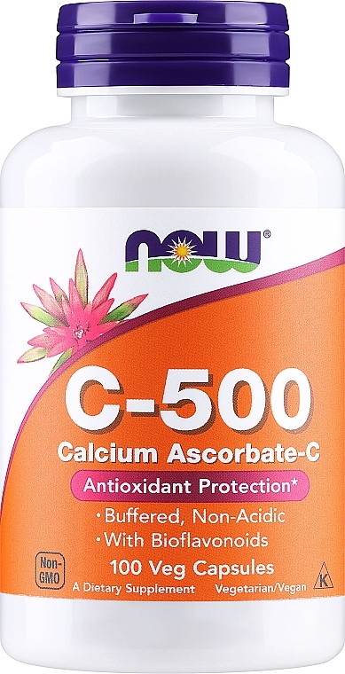 Вітамін С та аскорбат кальцію в капсулах - Now Foods Vitamin C-500 Calcium Ascorbate Capsules — фото N1