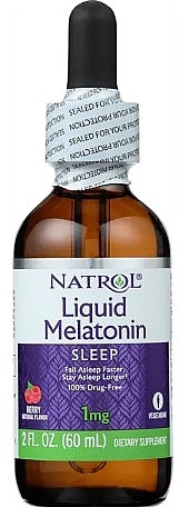Мелатонин жидкий "Ягоды" - Natrol Liquid Melatonin Berry 1 mg  — фото N1