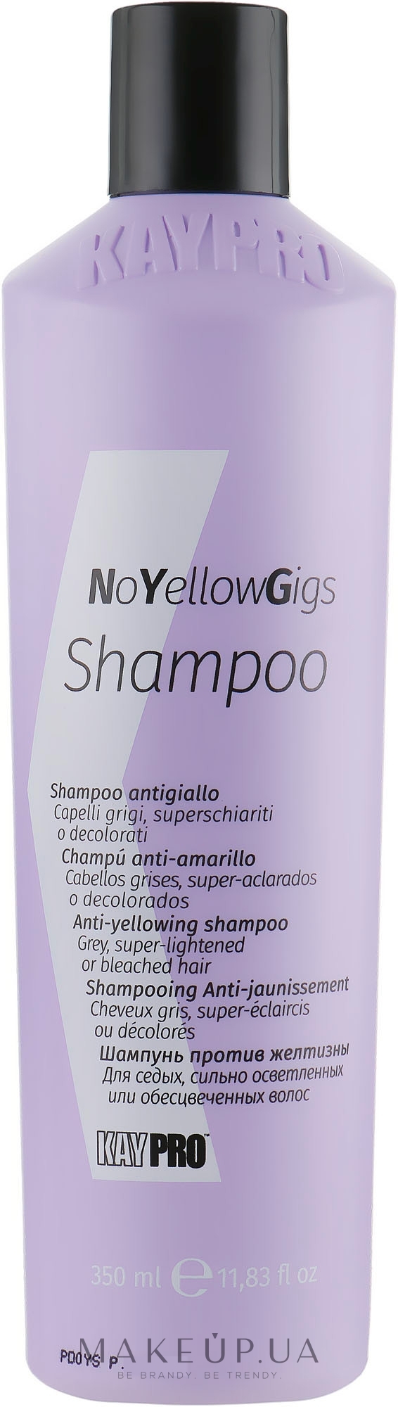 Шампунь від жовтого відтінку - KayPro NoYellowGigs Shampoo — фото 350ml