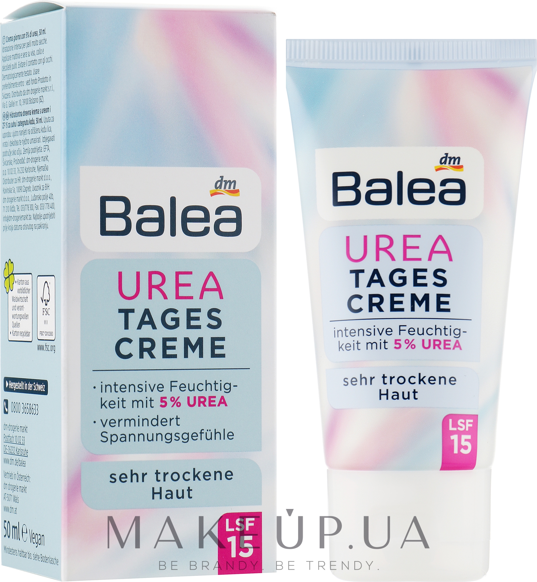 Денний крем для обличчя із сечовиною - Balea Tages Creme Urea — фото 50ml