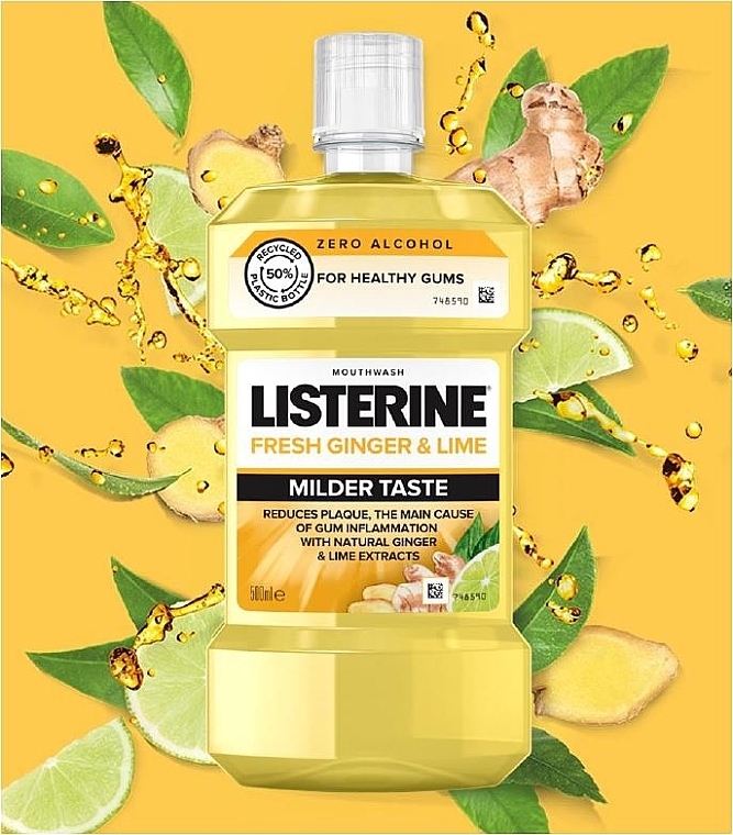 Ополаскиватель для полости рта "Свежесть имбиря и лайма" - Listerine Fresh Gindel & Lime Mouthwash — фото N2