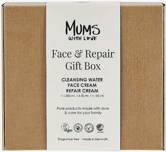 Набір - Mums With Love Face & Repair Gift Box (cleans/water/250ml + cr/face/50ml + cr/body/100ml) — фото N1