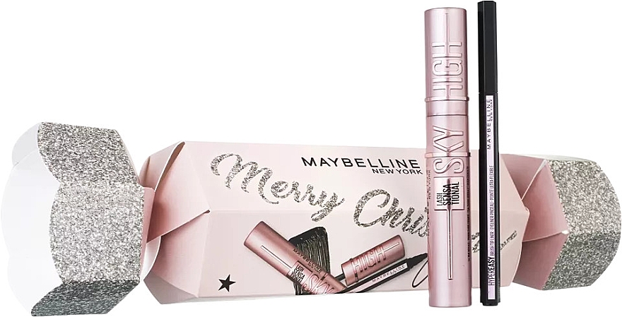 Набор - Maybelline New York Merry Christmas Hyper Easy Set (mascara/7.2ml + eye/liner/0.6g) — фото N1
