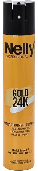 Спрей для волос "Extra Strong" - Nelly Professional Gold 24K Spray — фото N1