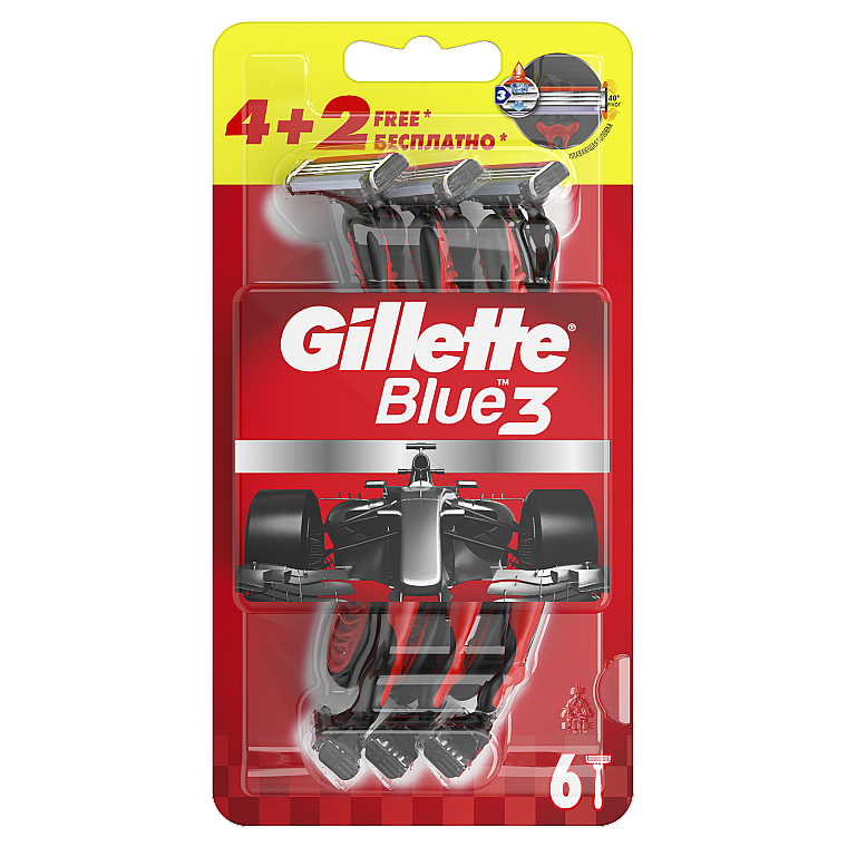 Набір одноразових станків для гоління, 6 шт - Gillette Blue 3 Nitro Pack