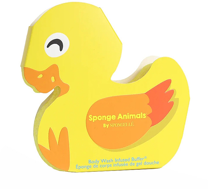 Дитяча пінна багаторазова губка для душу «Качка» - Spongelle Animals Sponge Duck Body Wash Infused Buffer — фото N2