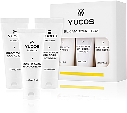 Набор - Yucos Silk Manicure (cr/hand/75ml + scrub/hand/75ml + cr/75ml) — фото N1
