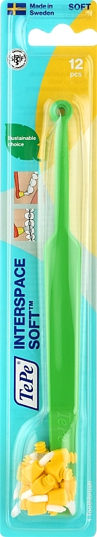 Міжзубна щітка із насадками, зелена - TePe Interspace Soft — фото N1