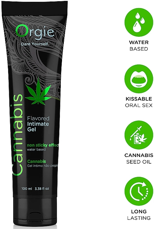 Їстівний лубрикант на водній основі, канабіс - Orgie Lube Tube Flavored Intimate Gel Cannabis — фото N2