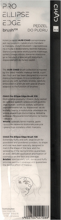 Пензлик для нанесення пудри, 108 - Auri Chad Pro Ellipse Edge Brush — фото N2