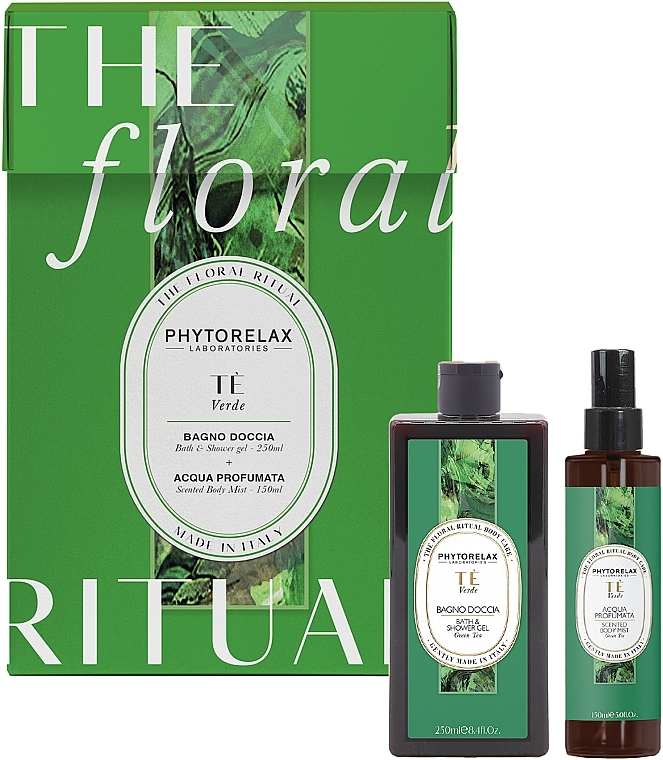 Набор - Phytorelax Laboratories The Floral Ritual Green Tea (sh/gel/250ml + b/mist/150ml) — фото N1