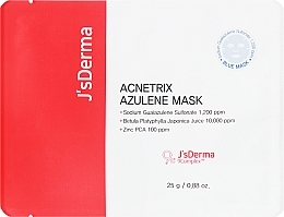 Духи, Парфюмерия, косметика Тканевая маска для лица с азуленом - J'sDerma Acnetrix Azulene Mask