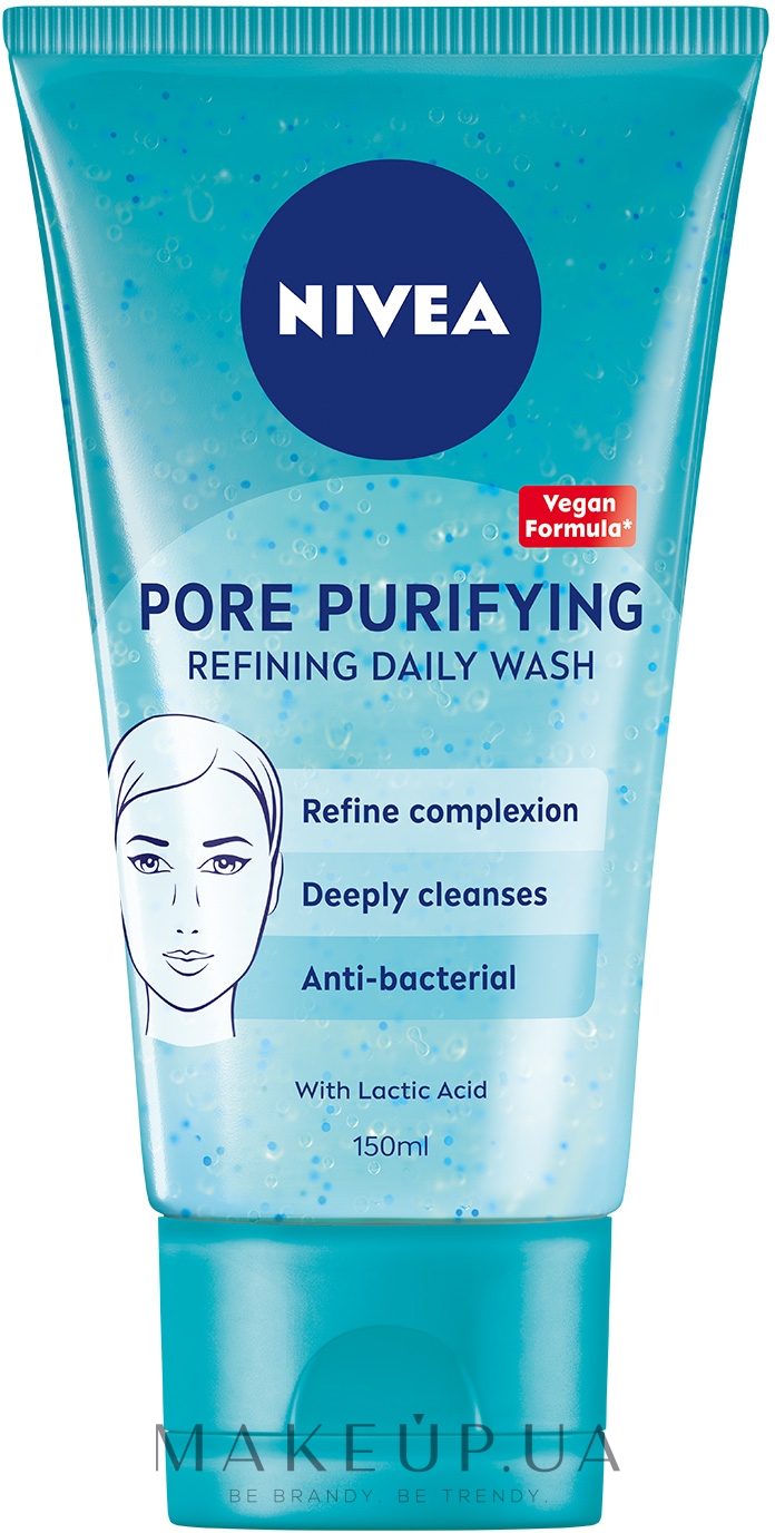 Щоденний очищуючий гель-скраб для обличчя проти недоліків шкіри - NIVEA Pore Purifyng Refining Daily Wash — фото 150ml