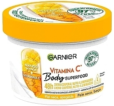 Увлажняющий гель-крем для обезвоженной кожи тела - Garnier Body SuperFood Mango & Vitamin C 48h Nutri-Glow Cream — фото N2