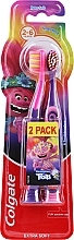 Парфумерія, косметика Дитяча зубна щітка "Smiles", 2-6 років, екстрам'яка, рожева + фіолетова - Colgate Smiles Kids Extra Soft