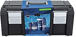 Парфумерія, косметика Набір - NIVEA MEN Xmas Tech Master (af/sh/balm/100ml + foam/200ml + sh/gel/250ml + deo/50ml + toolbox)