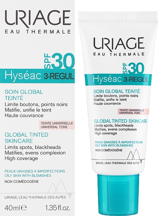 Универсальный тональный крем для лица - Uriage Hyséac 3-Regul Global Tinted Skin-Care SPF30 — фото N2
