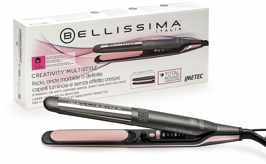 Выпрямитель для волос - Bellissima Creativity Multistyle 11876 Metallic Grey & Chromed Rose — фото N1