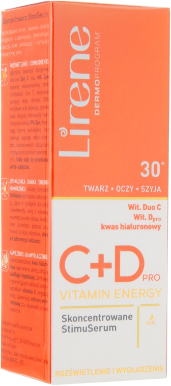 Ночная стимулирующая сыворотка для лица - Lirene C+D Pro Vitamin Energy