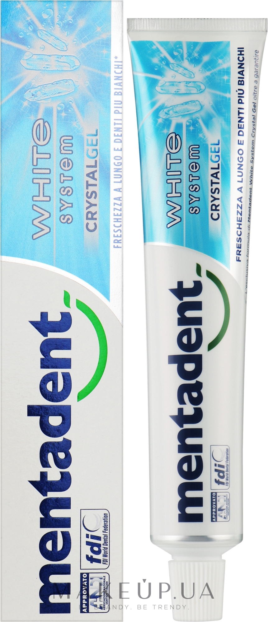 Зубная паста-гель освежающая - Mentadent Crystal Gel Refreshing Whitening Toothpaste — фото 75ml