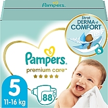 Подгузники Pampers Premium Care Размер 5 (Junior), 11-16кг, 88 штук - Pampers — фото N1