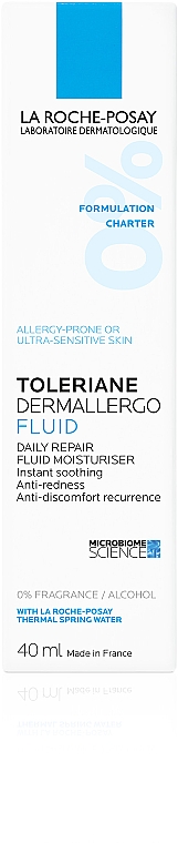 Успокаивающий и увлажняющий флюид для гиперчувствительной и склонной к аллергии нормальной и комбинированной кожи - La Roche Posay Toleriane Dermallergo Fluide — фото N3
