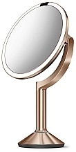 Зеркало сенсорное круглое, 20 см - Simplehuman Sensor Touch Control Trio Mirror Rose Gold — фото N3