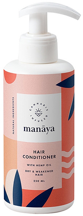 Кондиционер с конопляным маслом для сухих и ослабленных волос - Manaya Hair Conditioner With Hemp Oil — фото N1
