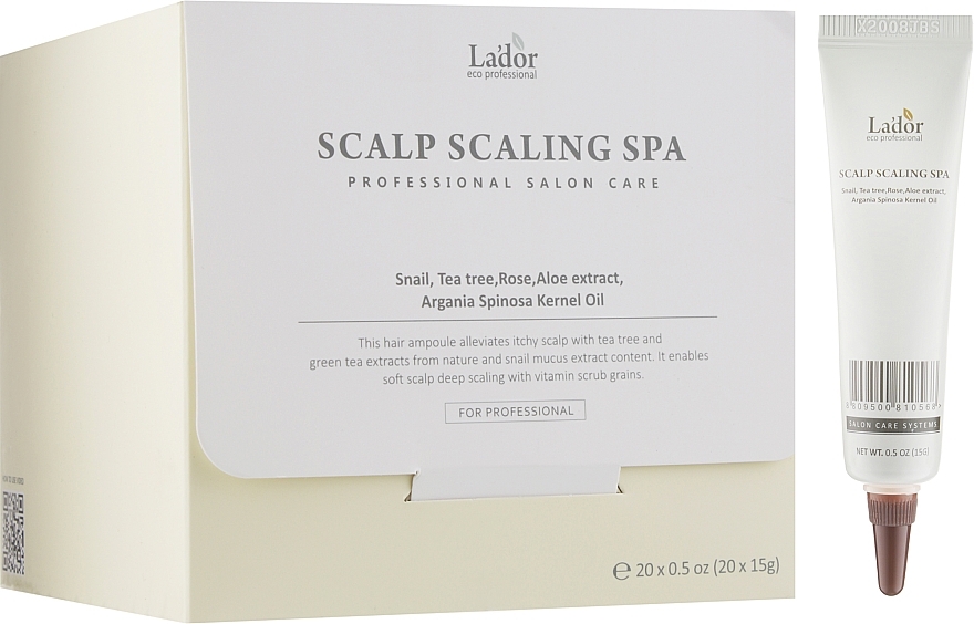 Сироватка-пілінг для шкіри голови - La'dor Scalp Scaling Spa Hair Ampoule * — фото N2