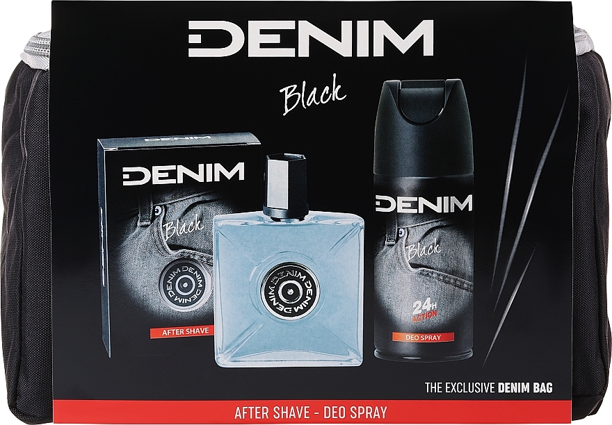 Denim Black - Набір (ash/lot/100ml + deo/150ml + bag) — фото N1